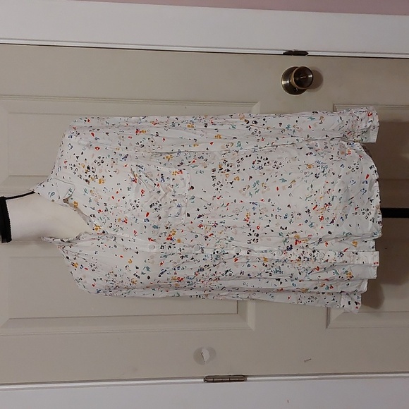 BeachLunchLounge Multicolor Abstract Print Long Sleeve Button Front Shirt Size M - Picture 3 of 9